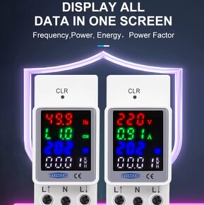 TOMZN 4IN1 din  AC 70-150V 100A  energy monitor - 5