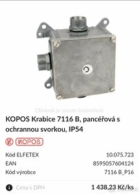 KOPOS Krabice 7116 B, pancéřová s ochrannou svorkou, IP54 - 5