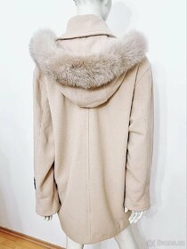 Luxusní Italský mohérový kabát s pravým límcem z lišky - 5