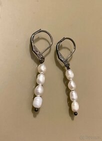 Náhrdelník, náramek, náušnice - pravé perly - 5