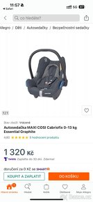 Maxi cosi cabriofix sedačka 0-13kg se základnou - 5