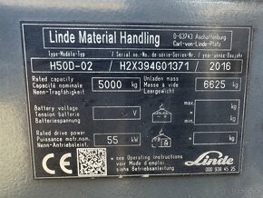 LINDE H50D-02 r.v. 2016, klima, širokoroztažný pozicionér,TP - 5