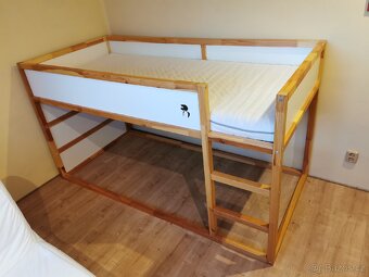 IKEA KURA postel 90x200, matrace, baldachýn - 5