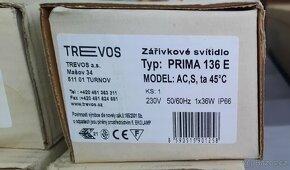 Prodám nová zářivková tělesa TREVOS 2x36W,  1x36W - 5