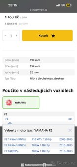 Sportovní vzduchový filtr KN pro Yamaha FZ1, FZ8 - 5