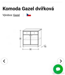 Komoda Gazel dvířková - 5