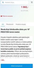 Škoda Kryt hliníkového disku pro 18" PROCYON černá-matná - 5