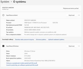 Herní PC - Ryzen 7 3700X, RX 5700 XT, 16 GB RAM - 5