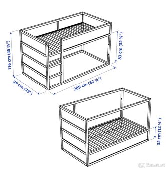 Dětská oboustranná postel 90x200 IKEA - 5