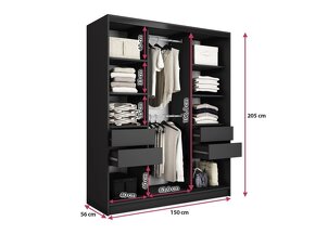 Šatní skříň šířky 150cm - 5
