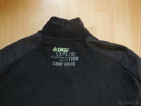 pánský Camp David tm.šedý svetr,u krku zip nápis ba 2XL-3XL - 5