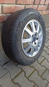 Originální alu disky Ford 5x108, letní Continental 195/65R15 - 5