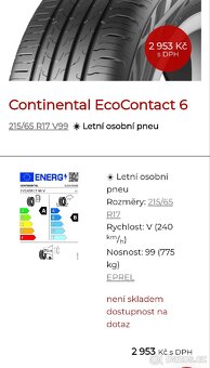 Letní pneu Continental Eco contact 6 215/75/17 - 5