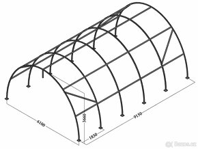 PRODÁM PVC Plachtovou Halu,Sklad 6,10 × 9,15 × 3,66m - 5