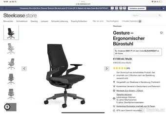 Kancelářská židle Steelcase Gesture - top stav, více kusů - 5