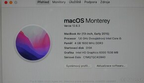 Prodám Apple MacBook Air (13", Early 2015), RAM 4 GB, i5 - 5