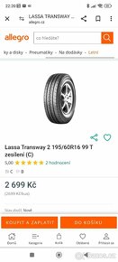 Kola R16, 5x112 a pěkné letní pneu 195/60/16C - 5