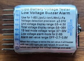 Nové voltmetry pro Lipol 2-8S baterky různé druhy 4ks - 5