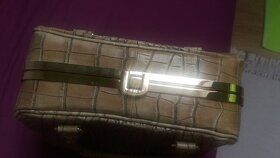 Kožená luxusní kufříková croco kabelka - 5