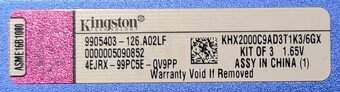 Kingston KHX2000C9AD3T1K3/6GX = 2x 6GB - 5