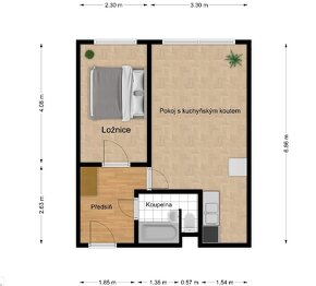 Pronájem bytu 2+kk 40m², ul. Fr. Malíka, blok 734, Most - 5