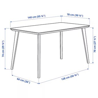 IKEA Lisabo + 4 scandi židle - 5