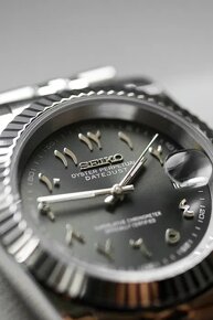 Seiko Mod Datejust Arabic Tmavě Šedé - 5