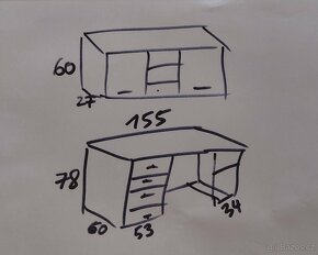 Pracovní stůl se skříňkou - 5