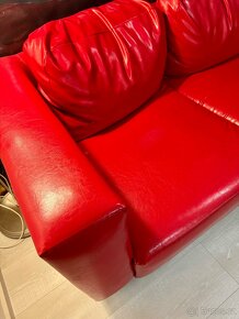 Červená koženková sedačka - 5