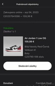 Air Jordan 1 low OG (Black toe) vel 41 - 5