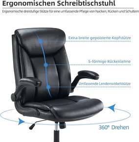 NOVÁ koženková ergonomická kancelářská židle - 5