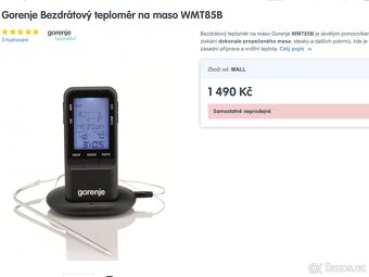 Bezdrátový teploměr na maso Gorenje WMT 85B - 5