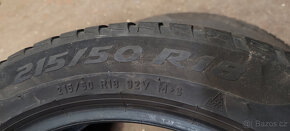 2 zimní pneumatiky PIRELLI 215/50R18 92V 6,00mm - 5