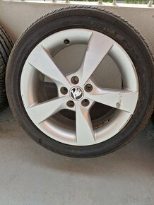 16" ALU DISKY Škoda, 5x100 + letní pneu - 5