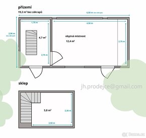 Prodej stavebního pozemku 766m2 a chaty 19m2 - Cerhovice - 5