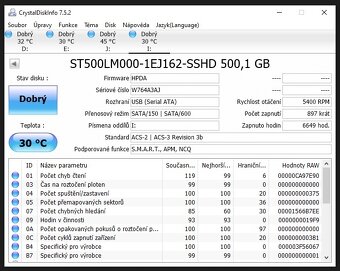 5x SSHD disk SeaGate 500GB 2,5"SATA, 1ks/á200,-Kč - 5