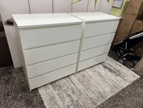 2x Krásné bílé šuplíkové komody IKEA MALM Jako nové - 5