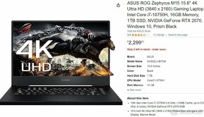 ASUS ROG Zephyrus M15 RTX 2070 - 6