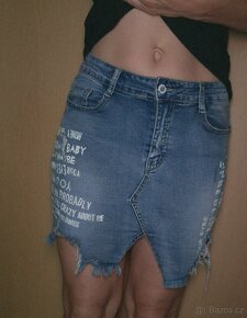Dámská riflová džínová sukně minisukně M moderní - 6