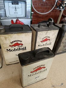 Stará plechovka od oleje Mobiloil Gargoyle, 30. Léta, paádní - 6