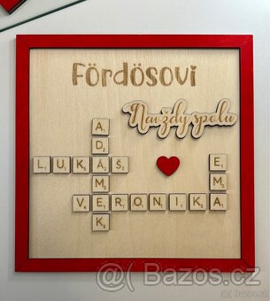 Rodinný dřevěný obraz scrabble - 6