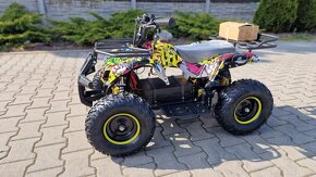 Dětská elektro čtyřkolka ATV Torino 1000W 48V Graffiti žlutá - 6