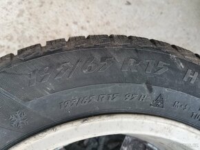 Alu disky 6,5Jx15 ET42 s pneu 195/65/15 zimní včetně TPMS - 6