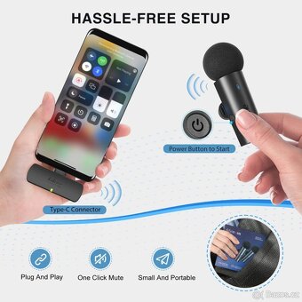 FIFINE Wireless Lavalier System se 2 mikrofony, Lapel Mic - 6