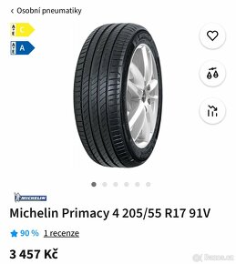 Michelin Primacy 4, 205/55R17, 4 kusy letní - 6