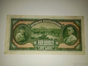 VZÁCNÁ BANKOVKA 100 KČS 1920, JEDNOPÍSMENNÁ, NEPERFOROVANÁ - 6