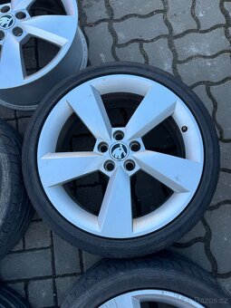 ORIGINÁL Alu Škoda CAMELOT R17, 5x100 - 5ks, vč. PNEU - 6