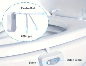 Wc Noční Světlo s pohybové čidlo 8 Barev - 6