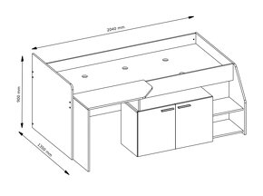 Dětská postel se stolem a skříní - 6