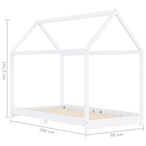 Rám dětské postele bílý masivní borové dřevo 90 x 200 cm - 6